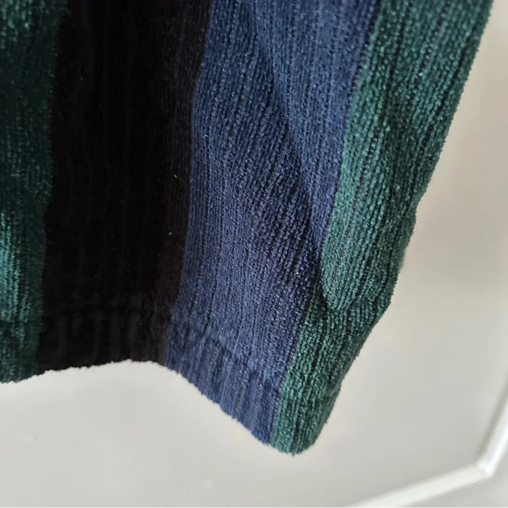 Vintage 80s/90s Claybrooke Green Blue Thick Terrycloth Robe Unisex One Size Bath - Picture 8 of 16